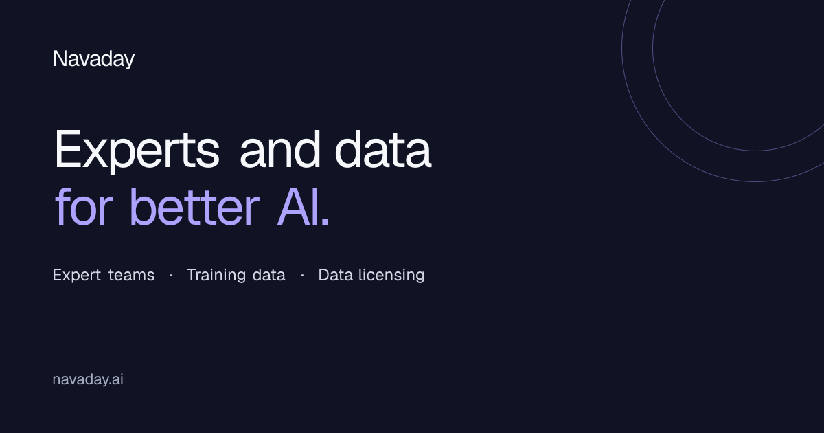 Expert teams for AI training & evaluation · Navaday